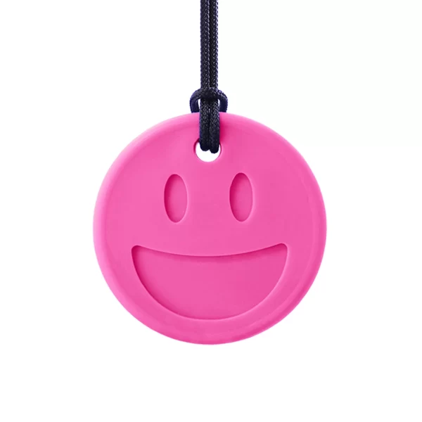 Ark Therapeutic Smiley Face Chewmoji® Chewelry Hot Pink Medium