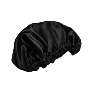 Soie Pure 100% Pure Silk Sleeping Bonnet Black