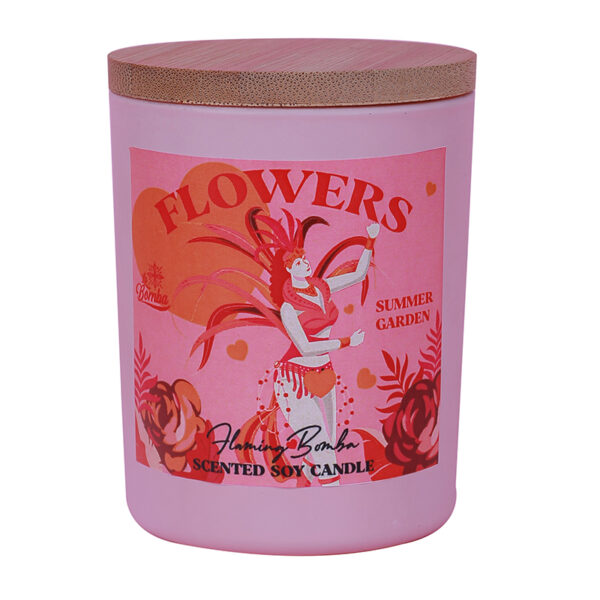 The Flaming Bomba Scented Soy Candle "Flowers"